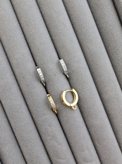 Швензы конго с фианитами и петелькой, 13.5мм