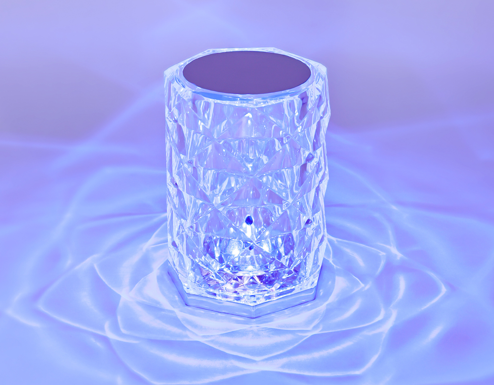 Настольная светодиодная лампа с сенсорным выключателем и пультом DE8013 CL прозрачный LED RGB 3W