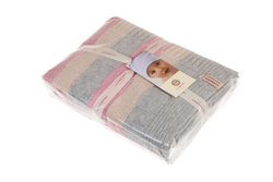 Элитный плед детский Lux 218 розовый-белый-серый от Luxberry упаковка