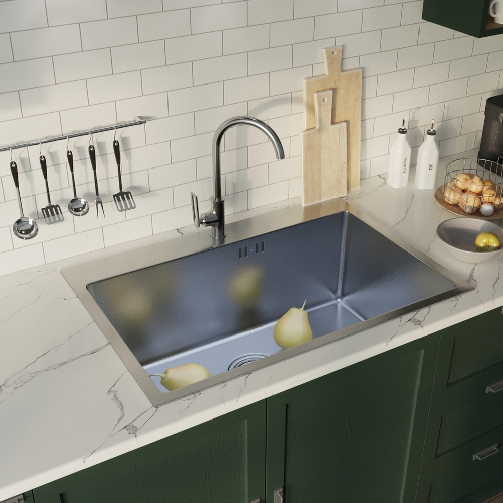 Мойка настол.монтаж 65х45 (3,0) вып 3 1/2  MIXLINE PRO 22см с сифоном (сатин НАНО декор)