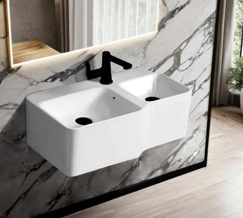 Раковина Double BELLA (645х365х300) двойная подвесная Ceruttispa