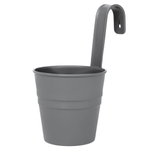 Кашпо "Ведро декоративное" настенное с крючком для подвеса, цвет серый