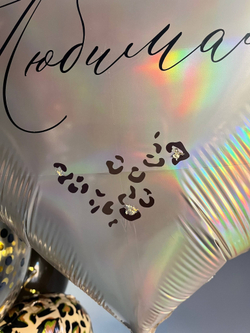 Набор воздушных шаров с стиле леопард черны/хром золото №3208