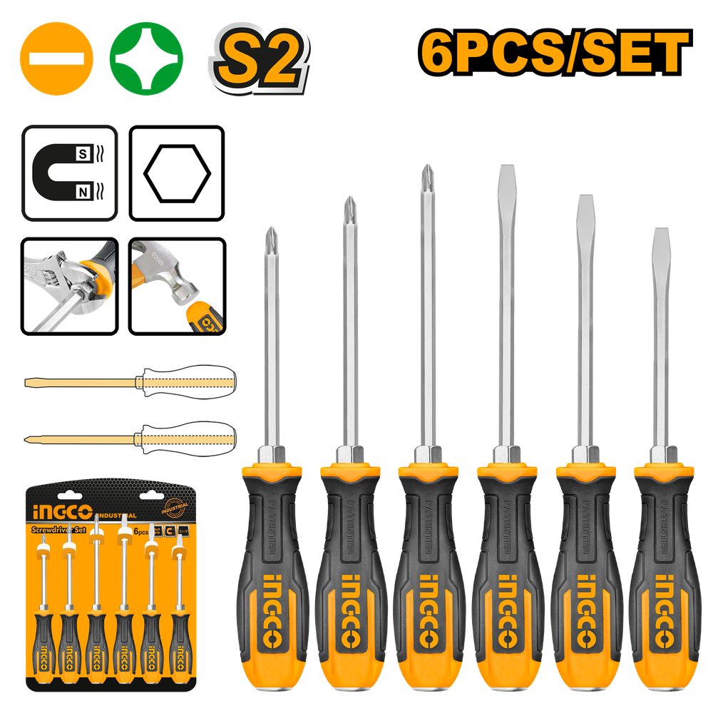 Набор ударных отверток INGCO HSGT680608 INDUSTRIAL 6 шт.