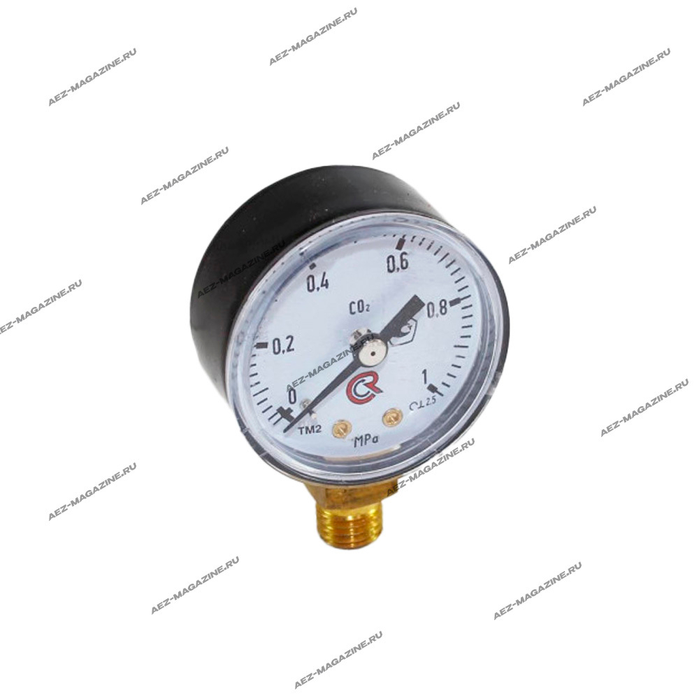 Манометр углекислотный 1 Мпа, 10 кг/см2, резьба М12