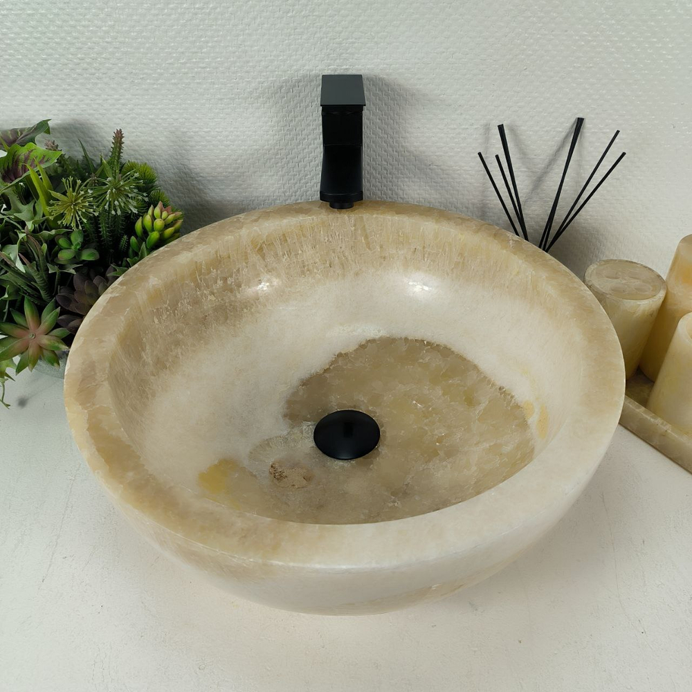 Раковина из оникса Bowl Yellow BO-64543 45*45*17 0200