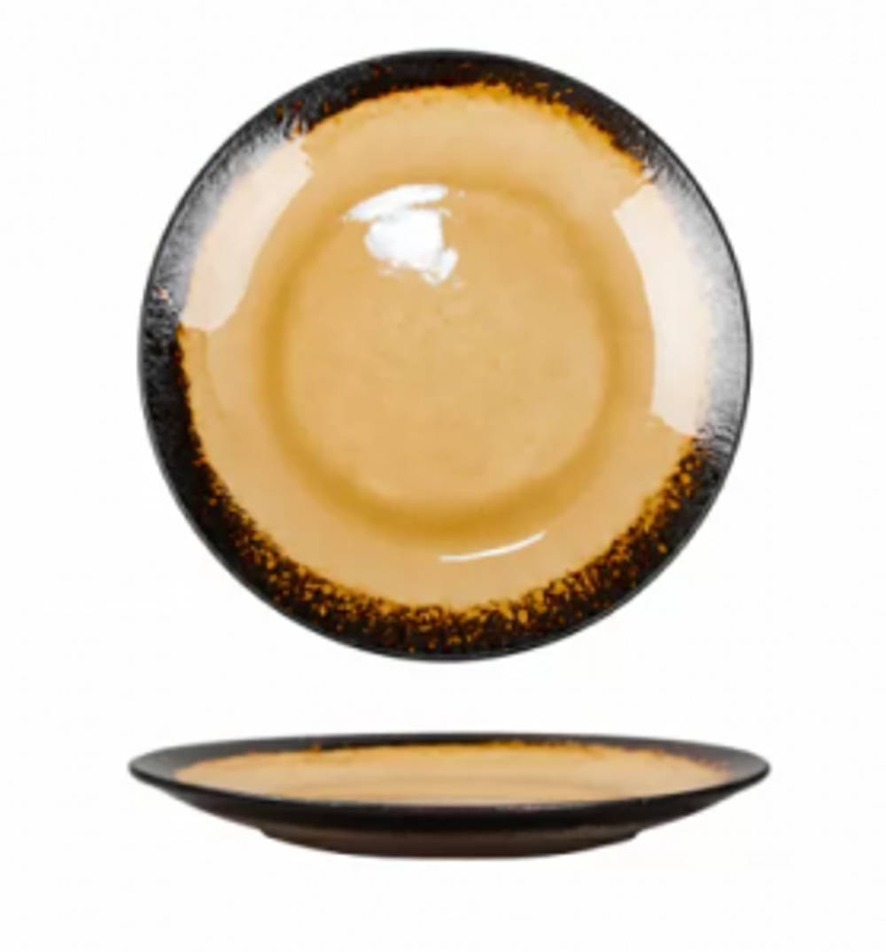 Тарелка d=27 см,каменная керамика,серия "2022 Spider Silk-Yellow" P.L.
