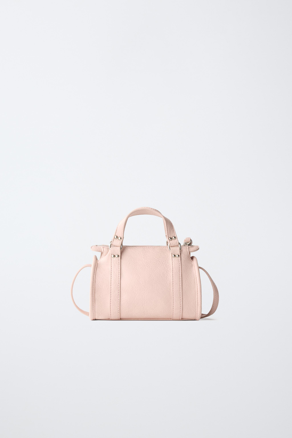 ZARA СУМКА С ЗАКЛЕПКАМИ, РОЗОВЫЙ