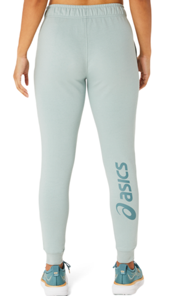 Женские теннисные брюки Asics Big Logo Sweat Pant - зеленый