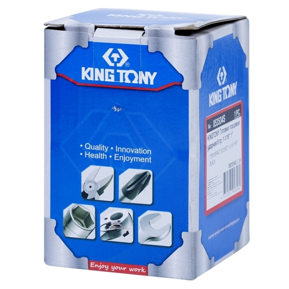 KING TONY (853534S) Головка торцевая ударная шестигранная 1", дюймовая 1&1/16"