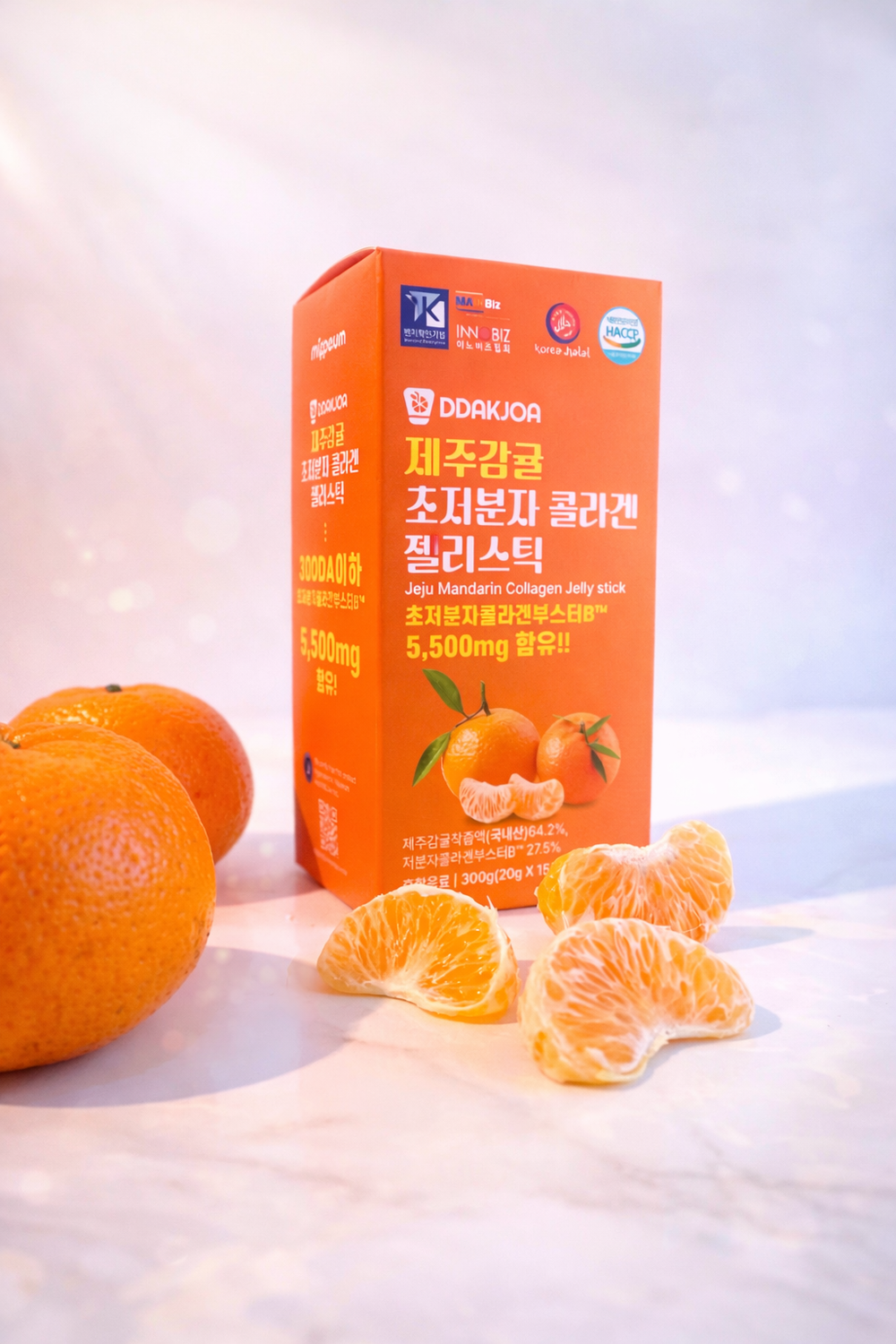 Mippeum Jeju Tangerine Collagen Jelly Stick - Морской коллаген в виде желе-стика с мандарином (20 граммов, 15 стиков)