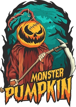 Футболка Monster Pumpkin принт цветной