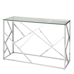 Консольный столик LA ALTA ELSA прозрачное стекло 120*40, каркас хром