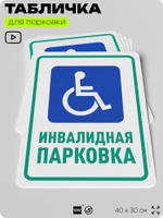 Табличка для парковки "Инвалидная парковка", для дома, офиса, организаций, 40х30 см, Silver Plane x Айдентика Технолоджи