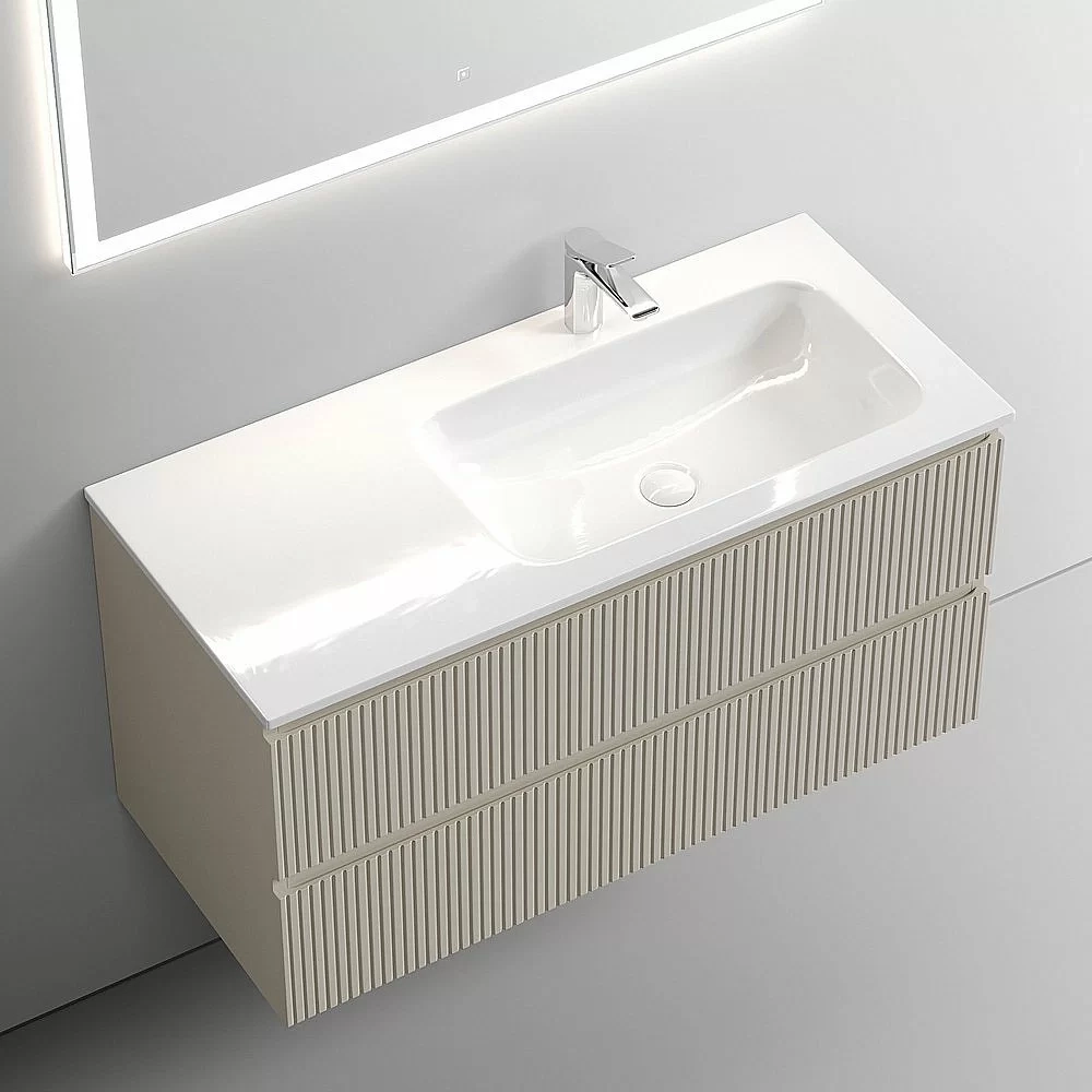 Тумба с раковиной Sancos SNOB T SNT100RCE Beige Soft правая/бежевая матовая