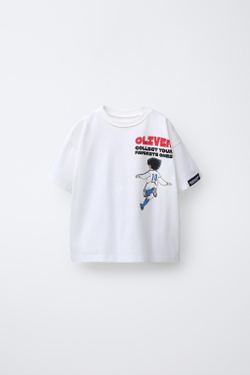 ZARA ФУТБОЛКА OLIVER Y BENJI © CAMPEONES, БЕЛЫЙ