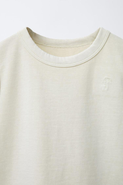 ZARA ФУТБОЛКА БЕЗ РУКАВОВ С ВЫШИВКОЙ, ЭКРЮ