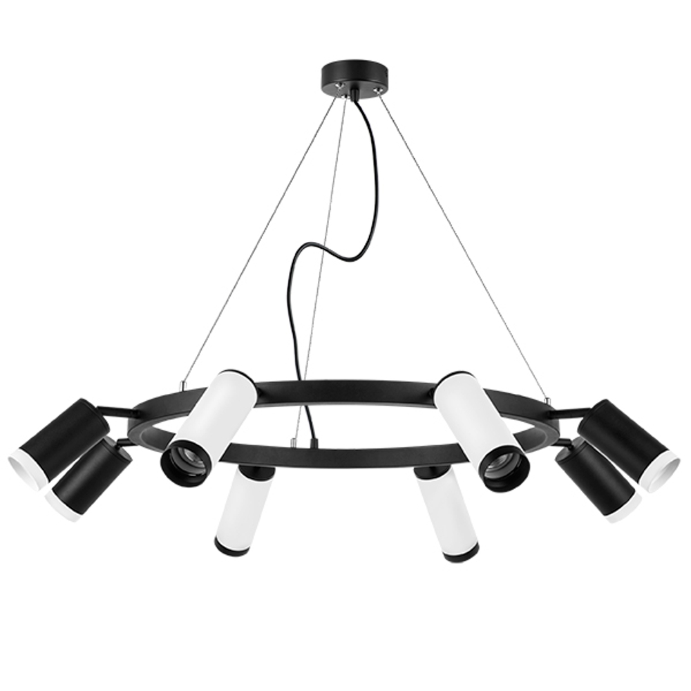 LR01886437467 Люстра RULLO 8х50W GU10 ЧЕРНЫЙ/БЕЛЫЙ (571018+214486-4+214437-4+203436-4+203437-4)