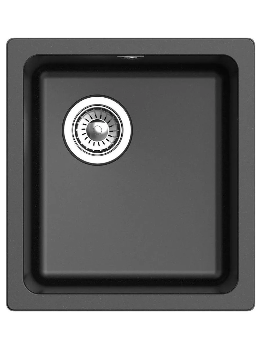 RIVELATO Мойка BERKANA 35 1-чаш 415*455, монтаж: универсальный, материал: кварц, цвет черный