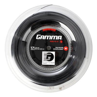 Струны теннисные Gamma Poly Z String Reel - Black