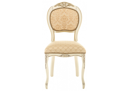 Стул деревянный Woodville Лауро патина золото, бежевый, ножки белые