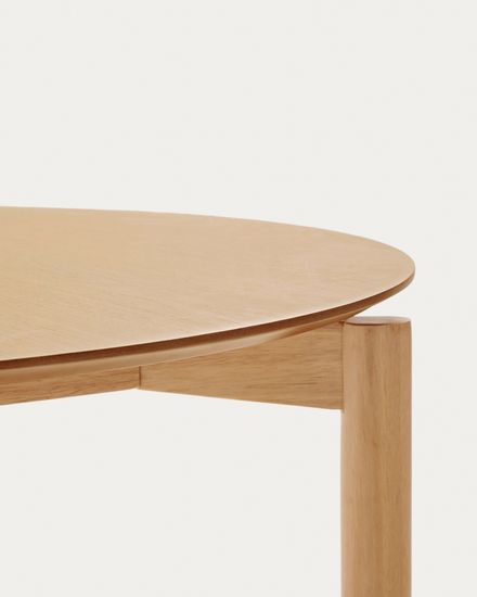 Круглый стол Indara из шпона и каучукового дерева с натуральной отделкой Ø100 Испания La Forma
