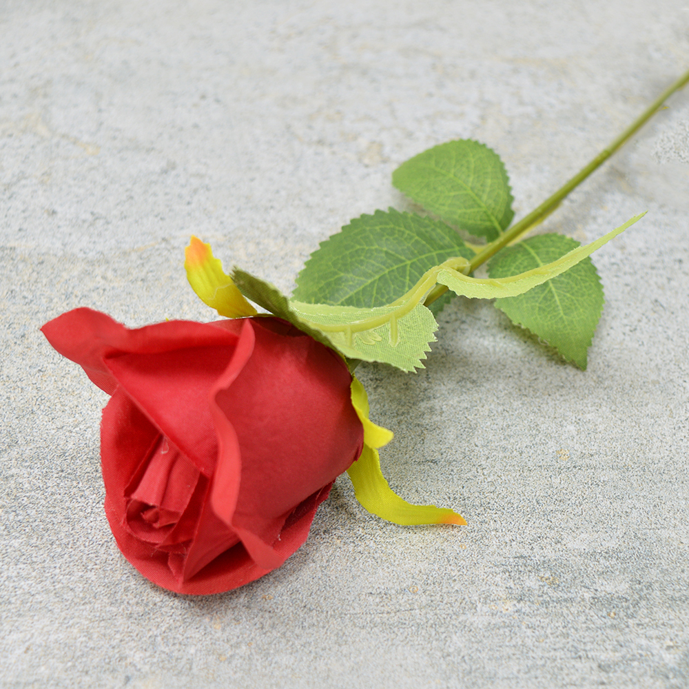 Цветы искусственные "Штучная роза" 51*7см, цвет красный