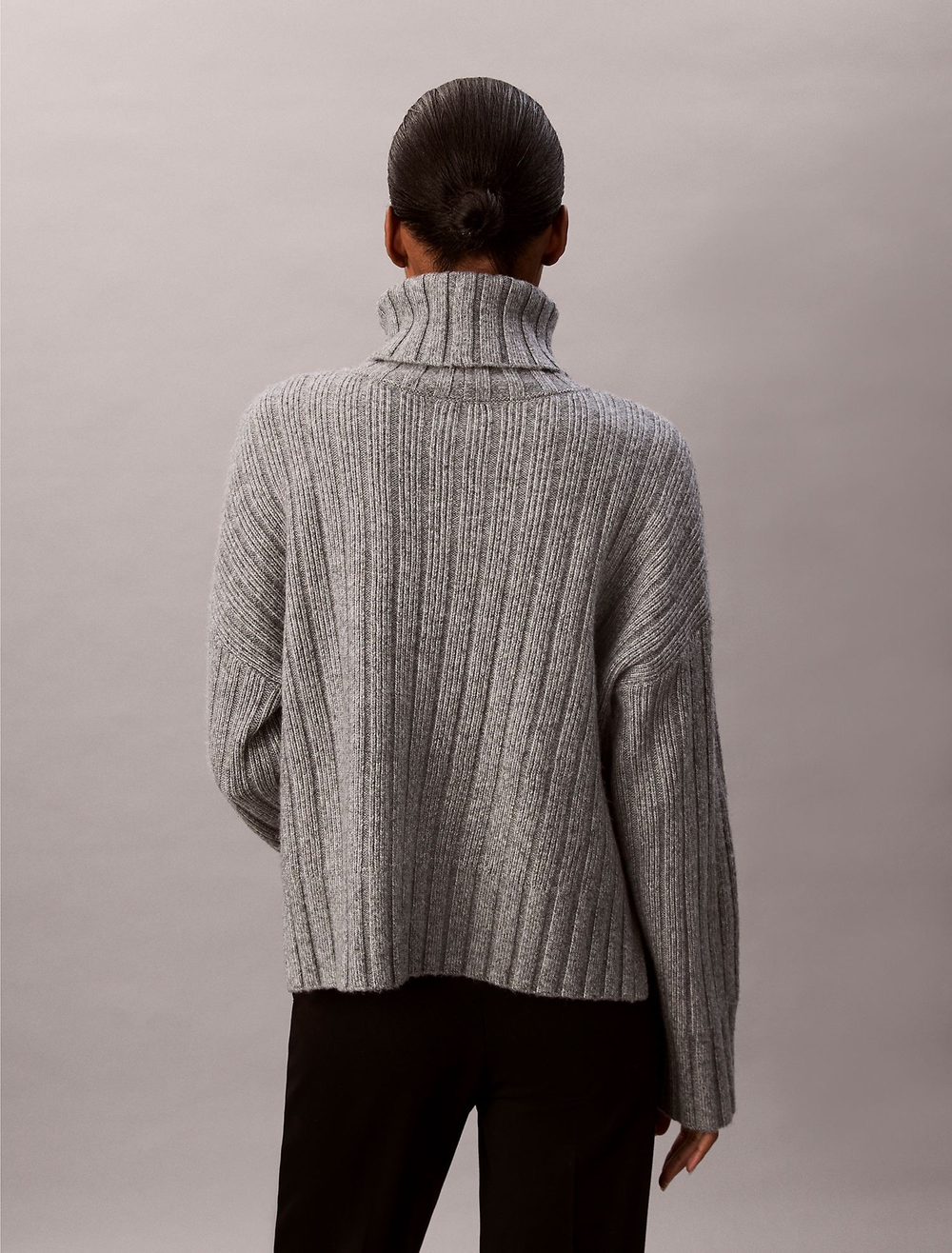 Свитер Calvin Klein Wide Rib Relaxed Turtleneck Sweater Grey Heather