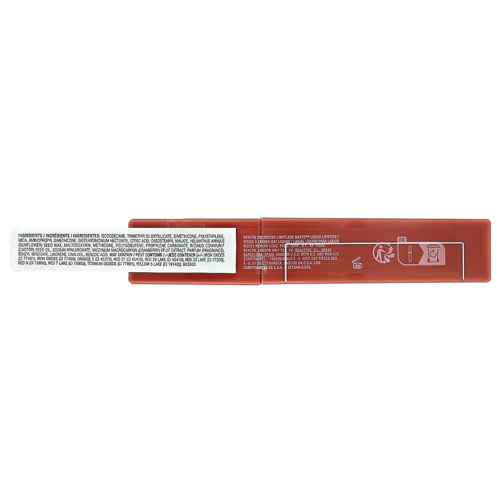 Revlon, Colorstaylimitless Matte™, жидкая помада для губ, оттенок 001 Beauty Sleep, 5 мл (0,17 жидк. унции)