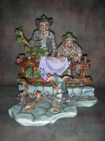 Статуэтка. Фарфор. Петушиные бои. Capodimonte. Италия