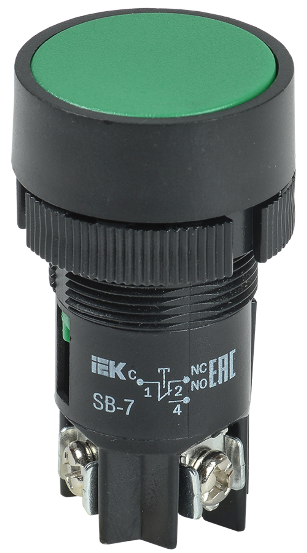 Кнопка SB-7 "Пуск" зеленая 1з+1р d22мм/240В ИЭК  BBT40-SB7-K06