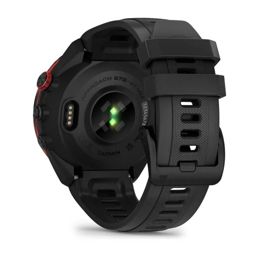 Умные часы Garmin Approach S70 (47 мм) Черный керамический безель с черным силиконовым ремешком