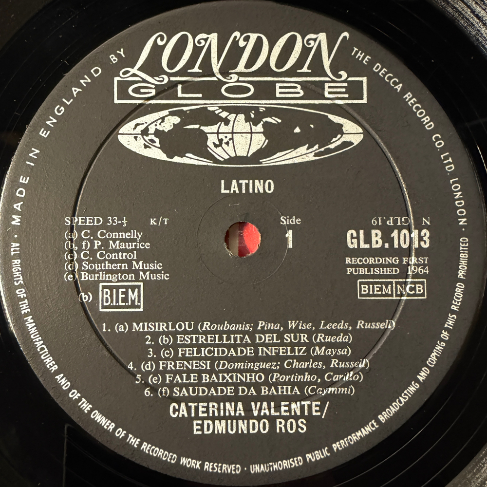 Caterina Valente Und Edmundo Ros ‎– Latino (Англия)