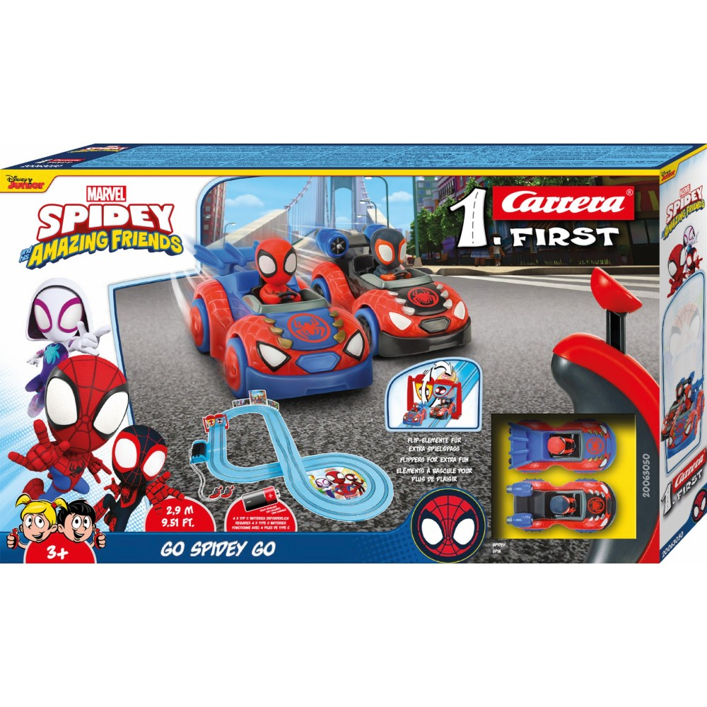 Гоночная трасса Carrera 63050 1.First «Spidey Go Webs Go» 2.9 м с 2 машинками 63050 — фото 1