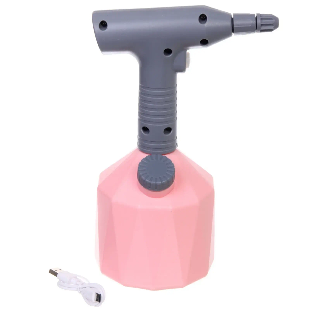 Опрыскиватель аккумуляторный 1л цвет розовый USB QW1A