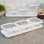 Набор емкостей для сыпучих 3шт 0,4л на подставке "Cubbo Scandi", белый