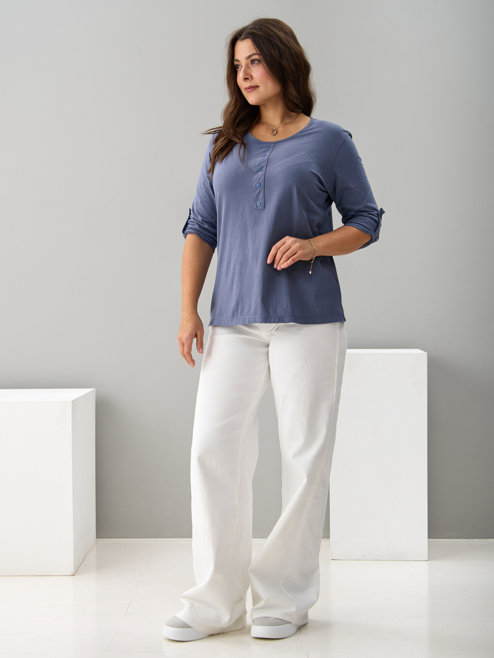 Лонгслив ЛНк-005/серофиолетовый