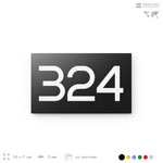 Номер на дверь 324, табличка на дверь для офиса, квартиры, кабинета, аудитории, склада, черная 120х70 мм, Айдентика Технолоджи