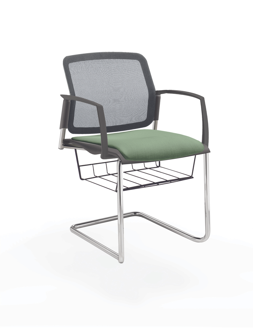 Movie стул на кантилевере со спинкой-сеткой