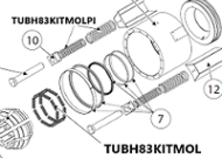 Пружины для возврата поршня кулачков (TUBH83, комплект)