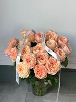 Роза пионовидная одноголовая в персиковом оттенке