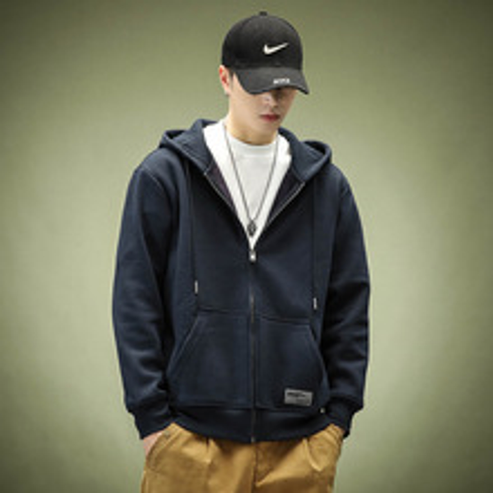 Мужская спортивная толстовка с молнией и капюшоном в японском стиле