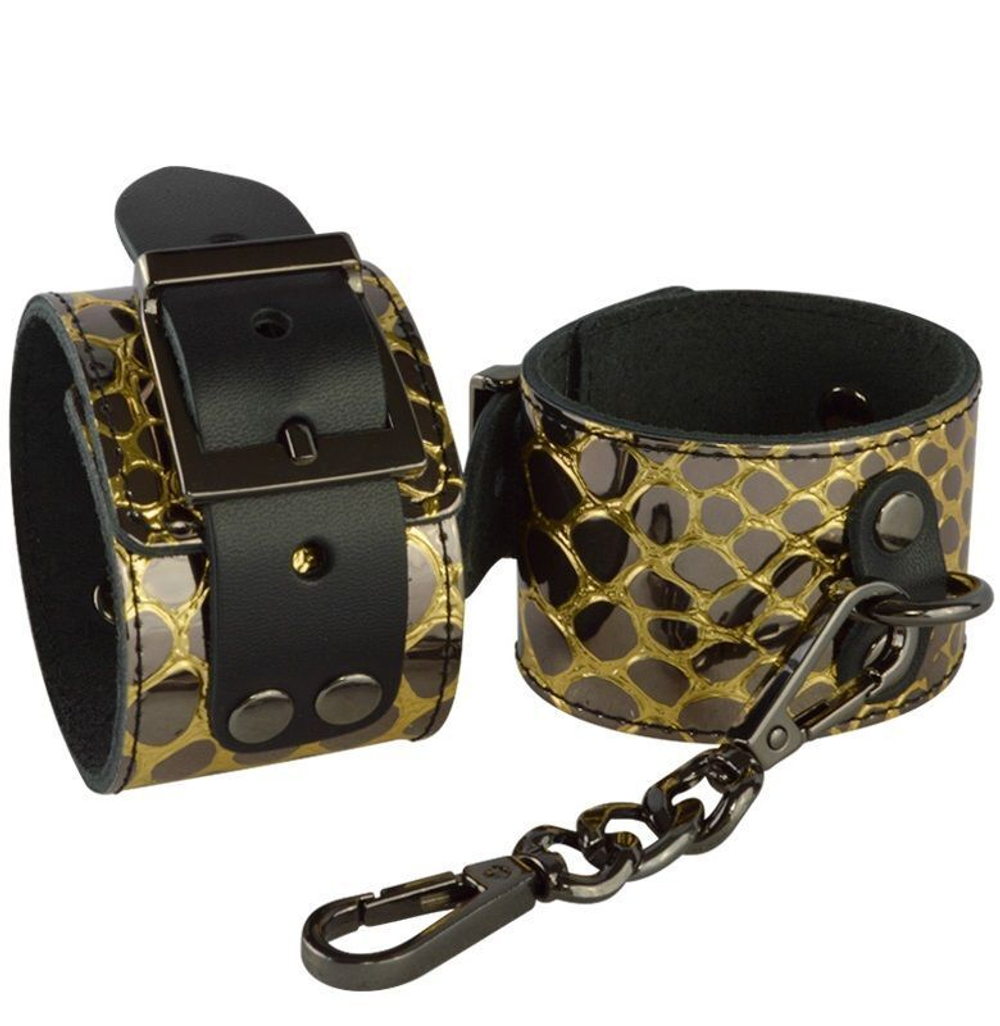 Золотистые наручники Рептилия (Цвет: золотистый)