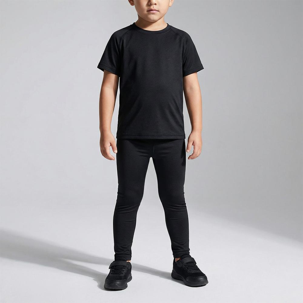 Детские компрессионные штаны Wolon Black /w ropes