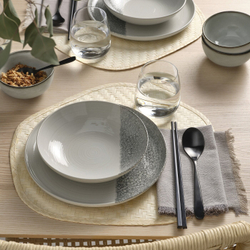 IKEA KRUSTISTEL  (ИКЕА КРУСТИСТЕЛ)  -  Глубокая тарелка, рисунок/серый, 19 см
