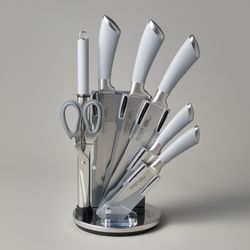 НАБОР НОЖЕЙ AGNESS НЖС НА ПЛАСТИКОВОЙ ВРАЩАЮЩЕЙСЯ ПОДСТАВКЕ 8 ПР.