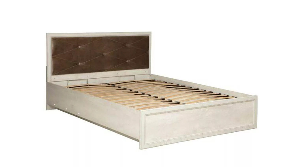 Кровать Сохо 32.26-01 (1400)с под. мех. бетон белый/бетон патина