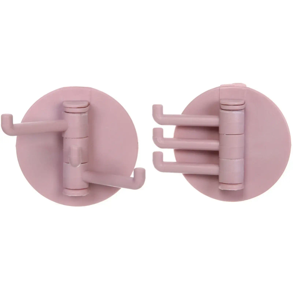 Крючок настенный многофункциональный на липкой основе «ИДЕЯДОМА», цвет пудровая роза, нагрузка 1кг/7*6см (пакет с подвесом)