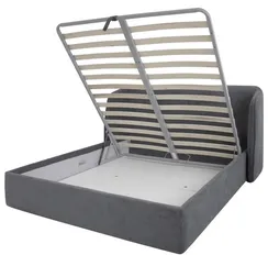 Кровать двуспальная Classic 160 см с подъемным механизмом, бежевое букле