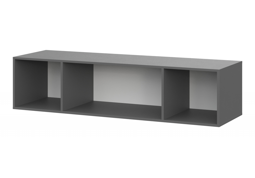 Шкаф Woodville Даиго с антресолью графит серый текстурный комплектация 3